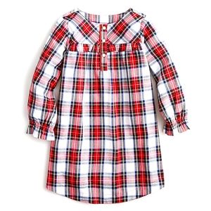 New! J Crew Girls Flannel Nightgown Tartan Plaid
